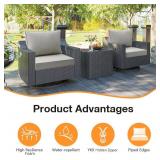 $170 Unimatta Sunbrella Outdoor Patio Chair Cushions Set, 24' x 24', Set of 2, Water-Repellent, Fade Resistant, Deep Seat Cushion for Backyard, Couch, Sofa and Patio Furniture, Specrtum Pebble