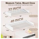 Wall Mounted Clothes Drying Rack Folding Indoor, Foldable Laundry Drying Rack Collapsible,Invisible, Space Saving, Retractable Towel Drying Rack, with Wall Template(6 Drying Rods, White 40')