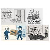 MaxMat  Extra Large Commercial Floor Mat, 3 x 5 Feet Rubber Border Heavy Duty Made in USA Commercial Door Mat, Waterproof, Low-Profile, Easy to Clean, Rubber Entry Mudroom Rug (Charcoal Grey)