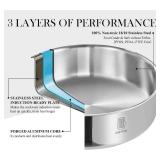 $190 ROYDX 20pcs Tri-Ply Stainless Steel Cookware Set, 18/10 Stainless Steel Pots and Pans Set with Detachable Handle Cookware Set, PFOA Free, for All Stoves, Space Saving Induction Oven Safe
