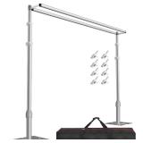 $263 EMART Backdrop Stand Heavy Duty 10x10Ft, Double Crossbar Pipe and Drape Photo Background Support Kit, Adjustable Metal Frame with Flat Base for Wedding Birthday Party Decoration
