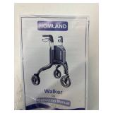 $150 HOMLAND 3 Wheel Walkers for Seniors, Foldable Wheeled Rollator with Cane Hold and Cup Hold, Lightweight Three Wheel Rolling Walker Height Adjustable for Seniors