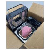 $130 KBS Pro 710W 2LB Bread Maker, Stainless Steel 17-in-1 Smart Bread Machine with Healthy Ceramic Pan, Automatic Nut Dispenser, Tempered Glass Touch Panel, 3 Crust Colors, 15H Timer& Keep-Warm, Reci