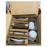 $135 Stoneware Dinnerware Set for 8 People HYGGE 24-Piece - Elegant Scandi Design - Premium Dish Set - Bowl and Plate Set - Tableware for 8 People in a Ribbed Design - Pure Living in White