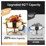 $190 Chafing Dishes for Buffet 4 Pack, 6QT Food Warmers for Parties Buffet, Christmas Gatherings Elegant All-Gold Colors Stainless Steel Round Chafing Dish Buffet Set,Buffet Servers and Warmers