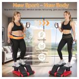 Air Stair Climber Stepper Machine for Home Gym, Adjustable Air Resistance with Resistance Bands, Anti-Slip Comfortable Foot Pedals, Quiet Cardio Fitness Stepper