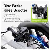 $140 BlessReach All Terrain Steerable Knee Scooter Crutch Alternative Deluxe Medical Scooter Double Handbrake,for Adults Injured Ankle & Foot Recovery Scooter in Blue