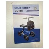 $140 BlessReach All Terrain Steerable Knee Scooter Crutch Alternative Deluxe Medical Scooter Double Handbrake,for Adults Injured Ankle & Foot Recovery Scooter in Blue
