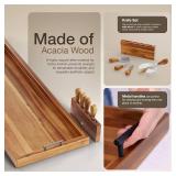 TIDITA Acacia 36 Inch Large Charcuterie Boards for Party with Cheese Knife Set of 4   Acacia Wood Serving Tray with Handles, Long Charcuterie Board, Wooden Cheese Board
