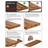 TIDITA Acacia 36 Inch Large Charcuterie Boards for Party with Cheese Knife Set of 4   Acacia Wood Serving Tray with Handles, Long Charcuterie Board, Wooden Cheese Board