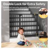 Cumbor 29.7 51.5' Extra Wide Baby Gate for Stairs, Pressure-Mounted Dog Gates for Doorways & Hallways, Auto-Close Walk-Through, No-Trip Design, Child Proof Safety, Dog/Pet Gate for Indoor Use, Black