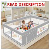 Baby Playpen 65 50Inch, Playpen for Babies and Toddlers, Play Pen Pin Indoor Outdoor Baby Play Fence