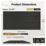 TONOR Wood Slatwall Panels, 2 Pack 47.2' x 23.6'/ 120 x60cm(15.5ft ) Acoustic Wall Panels, Wood Slat Acoustic Panels for Noise Cancelling and Wall D cor Living Room, Bedroom, Home Decor, Office, Black