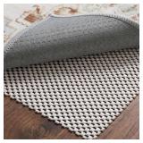 Non-Slip Rug Pad 9x12 Ft   9 x 12 Ventilated PVC Mesh Underlay for Hardwood & Tile Floors, Easy-Cut Anti-Skid Carpet Gripper for Living Room Area Rugs