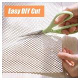 Non-Slip Rug Pad 9x12 Ft   9 x 12 Ventilated PVC Mesh Underlay for Hardwood & Tile Floors, Easy-Cut Anti-Skid Carpet Gripper for Living Room Area Rugs
