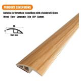Floor Transition Strip Self Adhesive Carpet Wood Tile Vinyl Flooring Laminate Transition Cover Edge Trim Doorway Threshold for Uneven Floors Heights Within 5 mm (35in L   3 Pack)