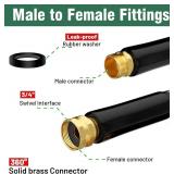 Beitopamz Garden Hose 25 ft x 5/8 in Heavy Duty Water Hose, Flexible and Durable, Lightweight Rubber Hybrid Hose, Leak-Free Connections, Male to Female 3/4' Brass Fittings for Patio, Lawn, Black
