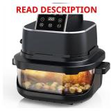 $133 1500W Home Air Fryer Oven Custom 4-in-1 Smart Glass Oil-Free Modern Style 4L For Household Use Electric High Quality Plastic(Black,CN)