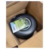RONPOW 13x5.00-6 Flat Free Lawn Mower Tire and Wheel, 13x5x6 Solid Front Tires for Zero Turn Mower, 500Lbs Load, 3/4', 5/8' and 1/2' Bearings, 4.33'-6.73' Hub for Residential Commercial, 2Pack Gray
