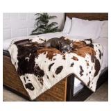 Paw Brands PupProtector Waterproof Dog Blanket - Brown cowhide, Original (60'L x 50'W)