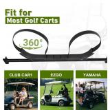 Universal Golf Cart Bag Holder Bracket Fit for Yamaha, EZGO and Club Car Rear Seat Kits, Golf Cart Rack Designed for 1-Inch Square Tube with Nylon Strap Attachment for Securing Golf Bag