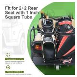Universal Golf Cart Bag Holder Bracket Fit for Yamaha, EZGO and Club Car Rear Seat Kits, Golf Cart Rack Designed for 1-Inch Square Tube with Nylon Strap Attachment for Securing Golf Bag