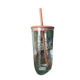 2 PACK! Starbucks 2024 Terracotta Brown Recycled Triangle Glass Cold Cup Limited Edition