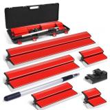 DEKEones Drywall Skimming Blade Set with Portable Case, Stainless Steel 6', 10',16', 24'&32' Skimming Blades with 28'-62' Extension Handle, Drywall Finishing Tools for Plasterboard and Wallboard