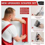 DEKEones Drywall Skimming Blade Set with Portable Case, Stainless Steel 6', 10',16', 24'&32' Skimming Blades with 28'-62' Extension Handle, Drywall Finishing Tools for Plasterboard and Wallboard