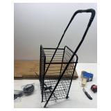 DMI Utility Cart with Wheels to be used for Shopping, Grocery, Laundry and Stair Climber Cart, Weighs 7.5 Pounds but holds up to 90 Pounds, Compact and Foldable, Black