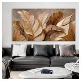 Canvas Wall Art Decor Wall Art Pictures for Living Room Large Botanical Wall Art paintings Artwork for Wall Decor Brown Modern Wall Art Decor Artwork for walls Bedroom Office Wall Decor 24' X 48'
