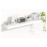 Heimlove Floating Shelves for Wall 55 Inch Long,Extra Large and Thick Wood Shelves Mounted Storage Hanging Shelf Invisible Bracket for Bedroom,Living Room,Kitchen,Office,White
