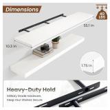 Heimlove Floating Shelves for Wall 55 Inch Long,Extra Large and Thick Wood Shelves Mounted Storage Hanging Shelf Invisible Bracket for Bedroom,Living Room,Kitchen,Office,White