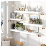 Heimlove Floating Shelves for Wall 55 Inch Long,Extra Large and Thick Wood Shelves Mounted Storage Hanging Shelf Invisible Bracket for Bedroom,Living Room,Kitchen,Office,White
