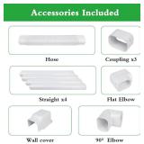 5' 17Ft PVC Decorative Line Set Cover Kit for Ductless Mini Split Air Conditioners 17FT Line Set Cover for Heat Pump System and Central AC(Total Length 17Ft), White