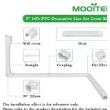 5' 17Ft PVC Decorative Line Set Cover Kit for Ductless Mini Split Air Conditioners 17FT Line Set Cover for Heat Pump System and Central AC(Total Length 17Ft), White