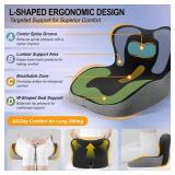 Allaboutsla Memory Foam Car Seat Cushion with Lumbar Support, L-Shaped Ergonomic Design for Long Driving, Pressure-Relief Comfort for Car, SUV, Semi Truck & Office Chair