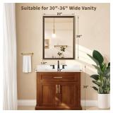 Retro Copper Effect Framed Wall Mirror, 22x30 Rectangle Mirror, Anti-desilvering Tempered Glass, Sustainable& Sturdy Frame, Farmhouse Mirror, Anti-Rust, 3min Fast Setup for Bathroom Living Room