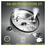 Hourleey 14' Pressure Washer Surface Cleaner, Stainless Steel Surface Cleaner with 4 Wheels for Concrete, Patio, Sidewalk, Deck, Pathway 1/4' Quick Connector, 2 Extension Wand, 4000 PSI