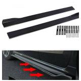 Universal Car Side Skirt Upgrade Three-Section 78.7' Car Rocker Panels Side Skirt Body Kit Extended Split Lip,2pcs,Black