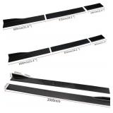 Universal Car Side Skirt Upgrade Three-Section 78.7' Car Rocker Panels Side Skirt Body Kit Extended Split Lip,2pcs,Black