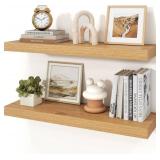 Floating Shelves for Wall, 9.3' Deep Wall Mounted Wood Shelves for Bathroom, Bedroom, Living Room, Kitchen, Hanging Shelf for Books/Storage/Room Decor (Oak, 30')