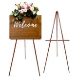 Conda 63' Wooden Tripod Artist Display Easel with Tray, A-Frame Adjustable Easel Stand for Wedding Sign, Foldable Easels for Painting Canvas, Display & Posters