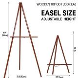 Conda 63' Wooden Tripod Artist Display Easel with Tray, A-Frame Adjustable Easel Stand for Wedding Sign, Foldable Easels for Painting Canvas, Display & Posters