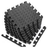 Breling 16 Pcs 0.79 in Thick Gym Flooring Mats, 12 x 12 Inch Interlocking Foam Puzzle Floor Tiles for Home Gym, Extra Thick High-Density EVA Squares Flooring Mats for Yoga Play Workout Garage Kitchen