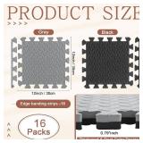 Breling 16 Pcs 0.79 in Thick Gym Flooring Mats, 12 x 12 Inch Interlocking Foam Puzzle Floor Tiles for Home Gym, Extra Thick High-Density EVA Squares Flooring Mats for Yoga Play Workout Garage Kitchen
