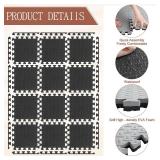 Breling 16 Pcs 0.79 in Thick Gym Flooring Mats, 12 x 12 Inch Interlocking Foam Puzzle Floor Tiles for Home Gym, Extra Thick High-Density EVA Squares Flooring Mats for Yoga Play Workout Garage Kitchen
