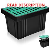 $126 25.6'x17.7'x15.7' FRP Catch Basin with Composite Grate and Debris Basket, Heavy Duty Yard Drainage Box for French Drain & Downspout, Large Surface Water Collection Box