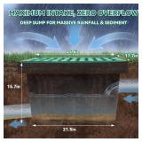 $126 25.6'x17.7'x15.7' FRP Catch Basin with Composite Grate and Debris Basket, Heavy Duty Yard Drainage Box for French Drain & Downspout, Large Surface Water Collection Box
