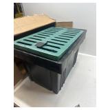 $126 25.6'x17.7'x15.7' FRP Catch Basin with Composite Grate and Debris Basket, Heavy Duty Yard Drainage Box for French Drain & Downspout, Large Surface Water Collection Box